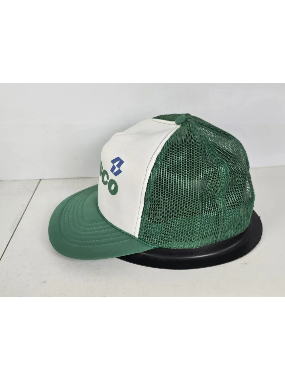 Schaedler Yesco Distribution Vintage Trucker Hat Cap Snapback Green White Logo